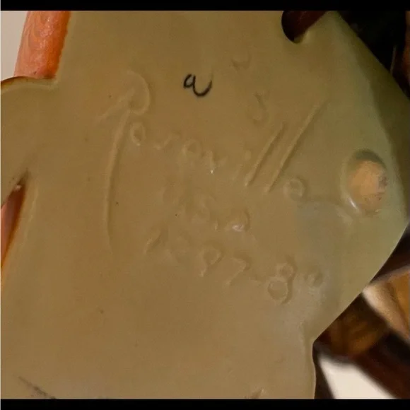 VINTAGE MCM Roseville Zephyr Lily Brown Wall Pocket 1297-8 1946 EUC - Picture 6 of 8